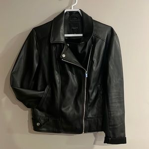 Faux Leather Cropped Jacket